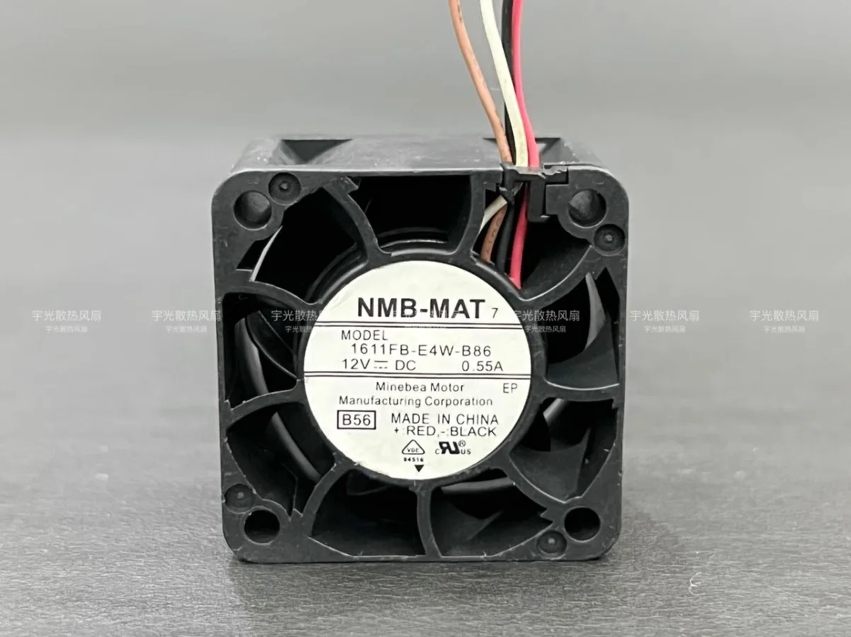 For NMB-MAT 1611FB-E4W-B86 DC12V 0.55A 4CM 4-Wire Temperature Control Cooling Fan