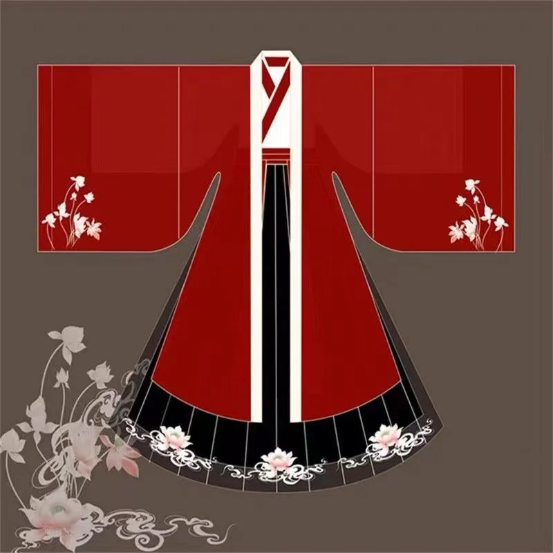 Cultural Embroidery Dragon Hanfu Men Women Traditional Cross Collar Costume Vintage Fairy Lotus Couples Cosplay Garments Niche