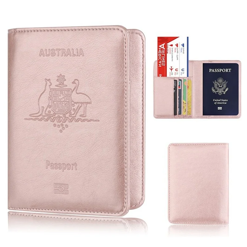 Australia Travel Passport Cover Wallet Unisex Business Multifunction Credit Card Purse Organizer Case