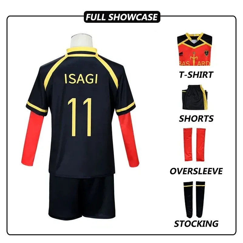 Anime Blue Lock Isagi Yoichi Cosplay Costume Red Shirts Wig Bastard Munchen Ness Kaiser Kurona Cosplay Football Jersey Men Women