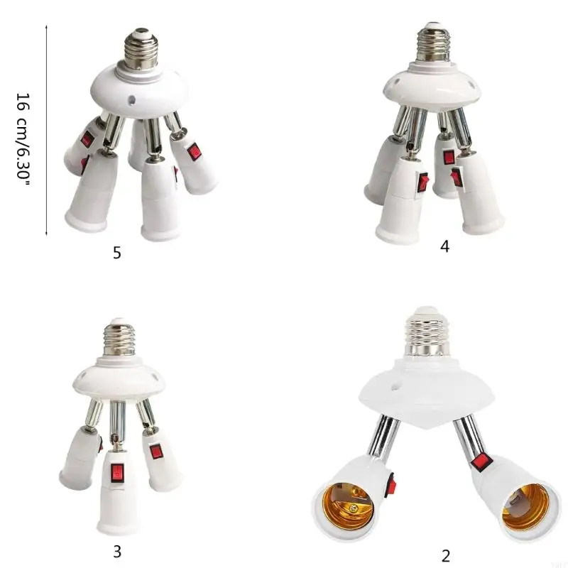 E27 Splitter 2/3/4/5 Heads LED Bulbs Base Adjustable LED Light Holder Adapter Socket Converter Holder Lighting Accessory