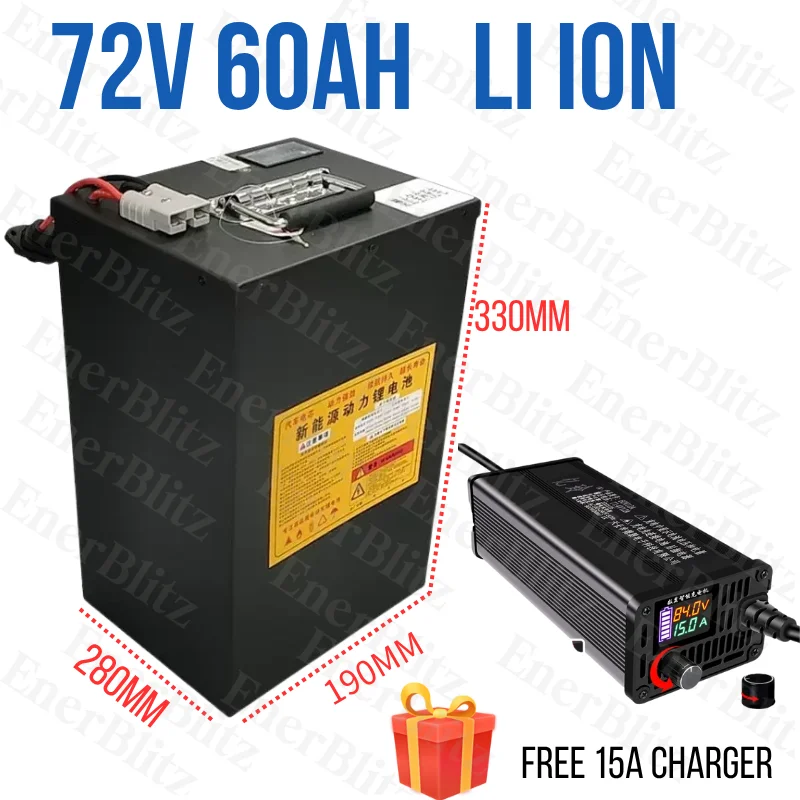 

72v 60Ah 60A li-ion lithium polymer battery pack replacement 50Ah 70Ah for 3000W 5000W 6000W 7000W Boat,golf car,camping car