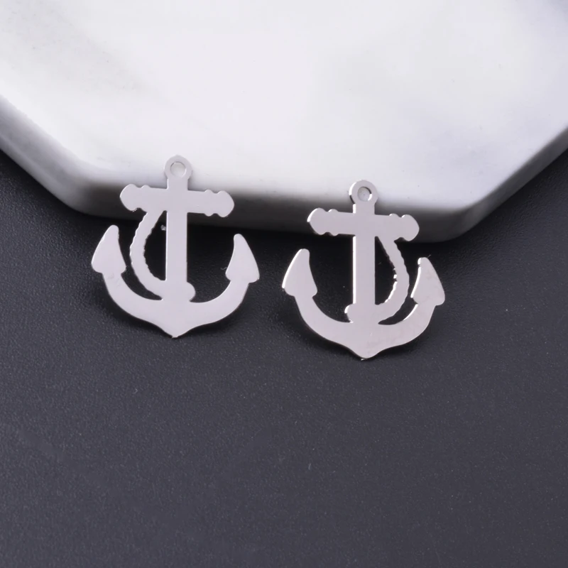 50 Stück AD3530 16*13mm Messing Goldfarben Anker-Anhänger Bemalte Ohrring-Basis Rhodium-beschichtet Anhänger DIY Schmuckherstellung – Detail 10