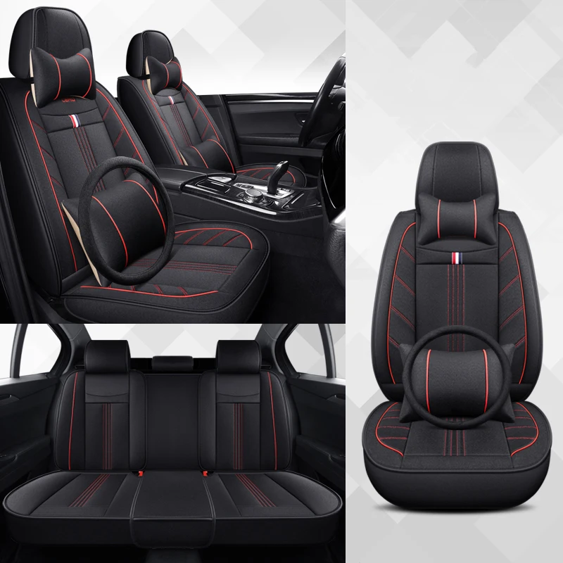 

Льняной чехол на автомобильное сиденье для Mitsubishi L200 ASX Lancer X Outlander SsangYong Sport Rodius kyron, автоаксессуары, дышащие подушечки