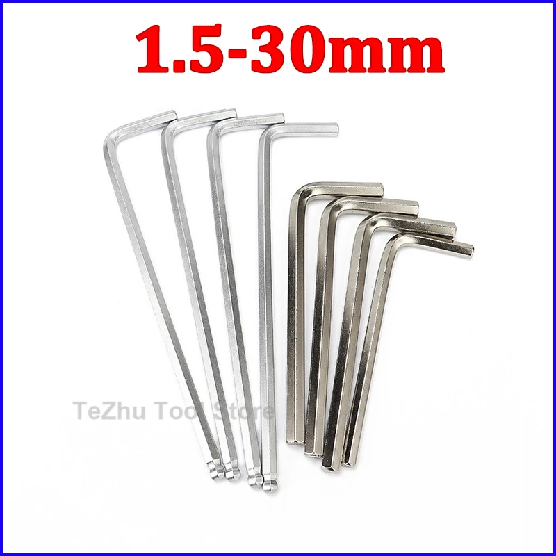 

1.5mm-30mm L Type Double-End Screwdriver Hex Wrench Set Allen Key Hexagon Ball Head Spanner Key Set Hand Tools