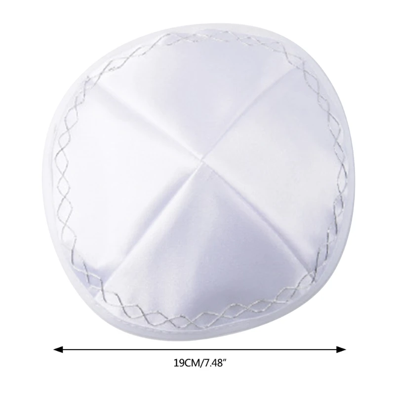 Adult Kippah, White Cap, Comfortable and Breathable Yarmulka Hat Kippah Cap Jewish Kippah Israeli Yarmulke 19cm