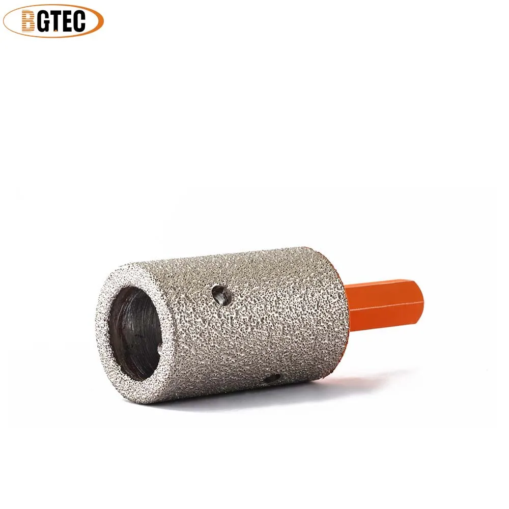 Bgtec HEX Shank Diamond Finger Bits 10/15/20/25mm milling HEX Shank สว่านปากกาหลุมโม่เห็นหินแกรนิตเซรามิกพอร์ซเลนกระเบื้อง