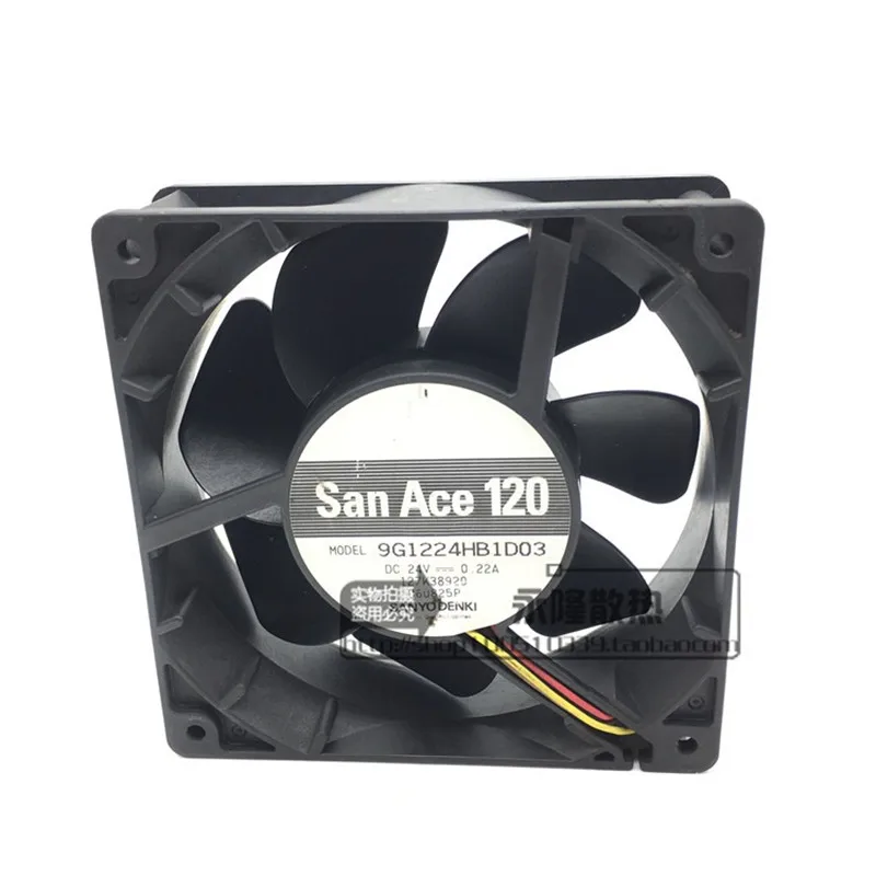 

New 9G1224HB1D03 12CM 12038 24V 0.22A 3-wire shutdown alarm frequency converter cooling fan