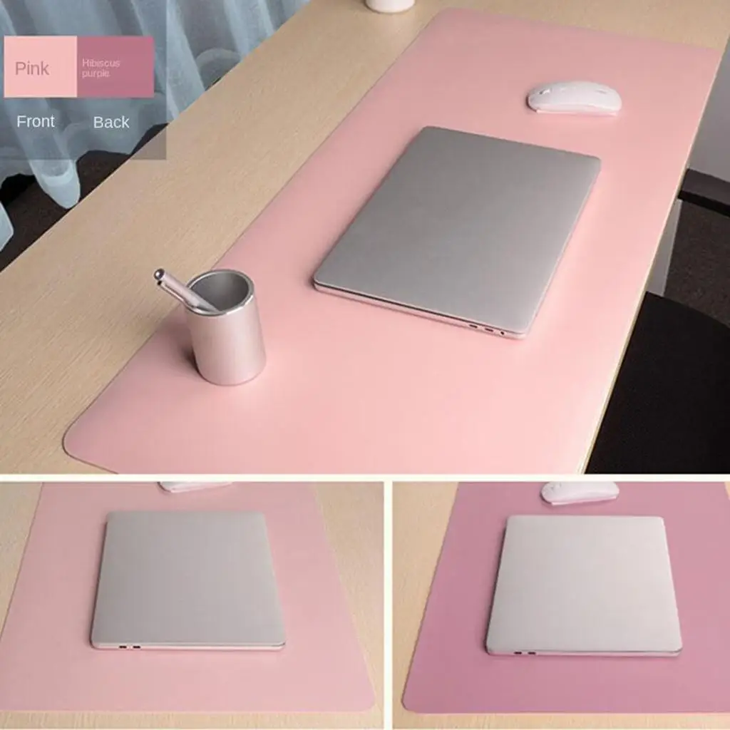 

Double Sided Desk, Waterproof PU Leather Mouse Pad, Dual Use Mat