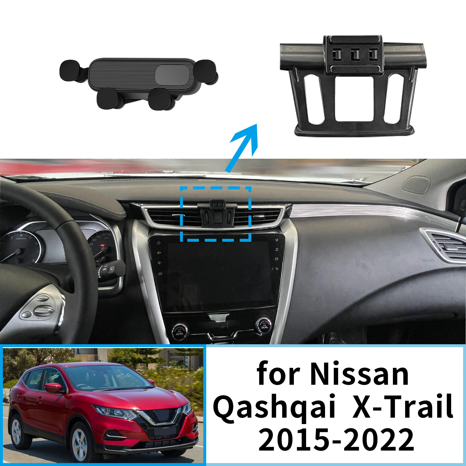 

for Nissan Qashqai J11 X-Trail T32 2015-2018 2019-2022 Car Mobile Phone Holder GPS Bracket Navigation Stand Auto Accessories