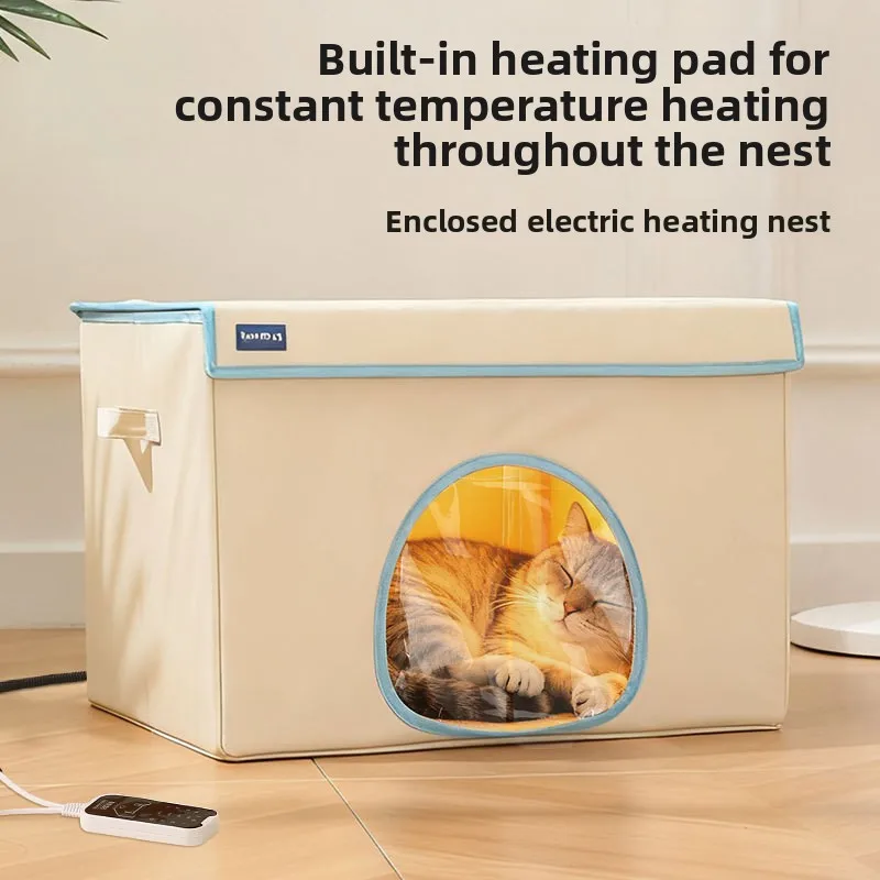 New Heating Pet Nest Adjustable Constant Temperature Foldable Heating Pad cat Nest Solid Pattern