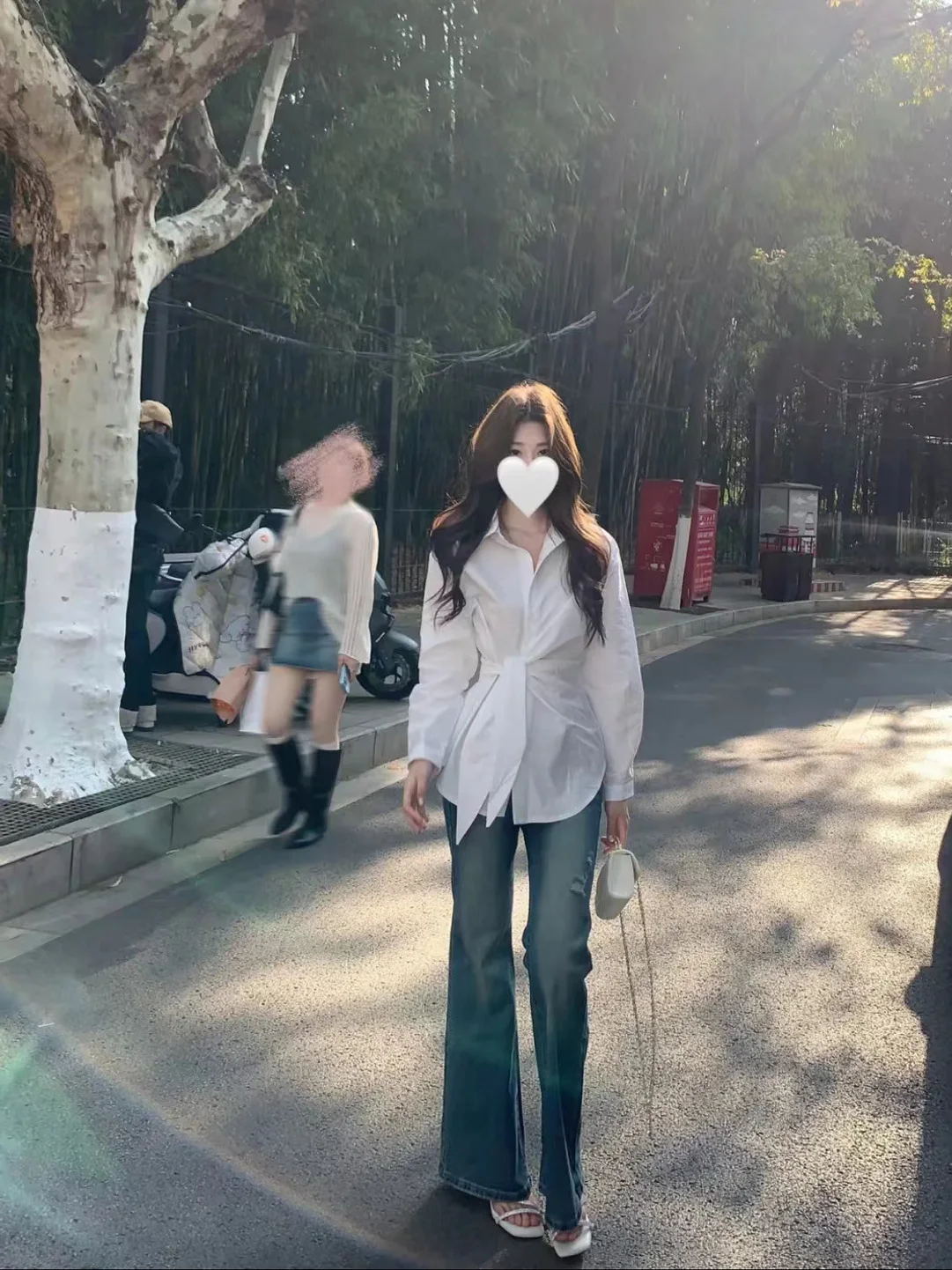 

Женская рубашка в корейском стиле с эффектом похудения, повседневный топ с длинным рукавом и утягивающим эффектом на талии, модный стиль для поездок на работу, полиэстер