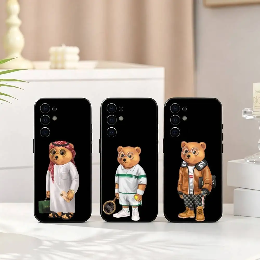 Fashion B-Baron Filou Bear Gift  Phone Case For Samsung S25,S24,S21,S22,S23,S30,Ultra,S20,Plus,Fe,Lite,Note,10,Black Cover
