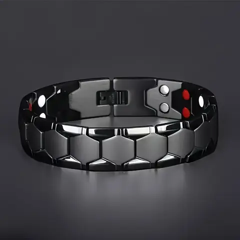 1pc men's magnetic titanium alloy bracelet - Ideal Father's Day gift, detachable hexagonal wide magnetic bead bracelet