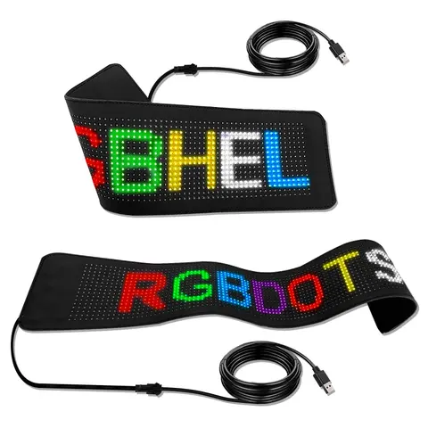 Digital skyltning Flexibel bildisplay RGB-text LED-display Bluetooth APP Programmerbar USB 5V mjuk LED-matrispanel till salu 6 best sales flexibel LED-display - №3