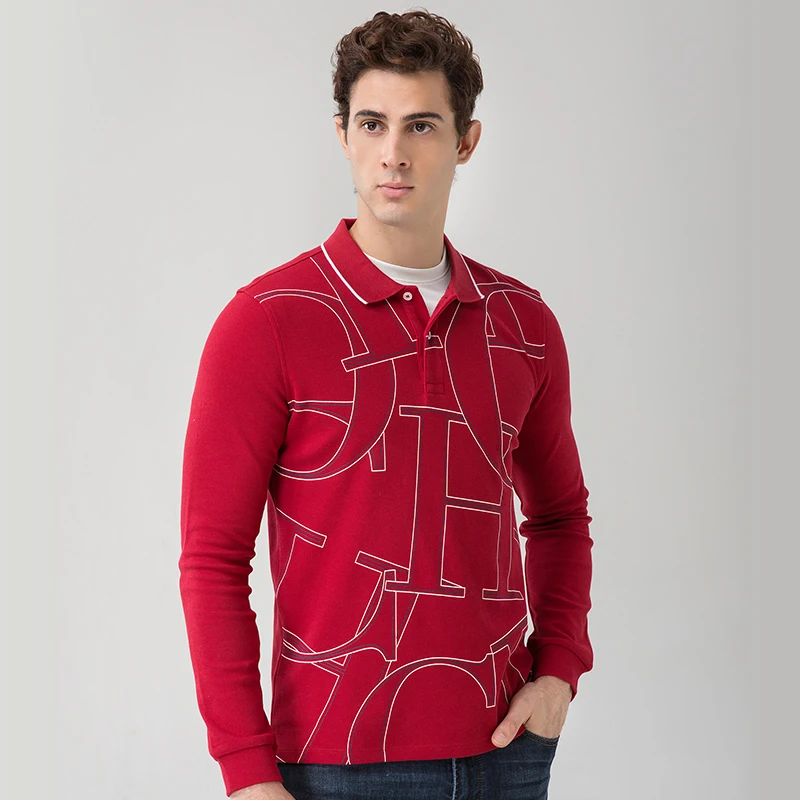 CHCH Top Grade New Fashion Designer Brand Luxury Logo Men Polo Shirt 100% Cotton Casual Long Sleeve Tops Men Clothes