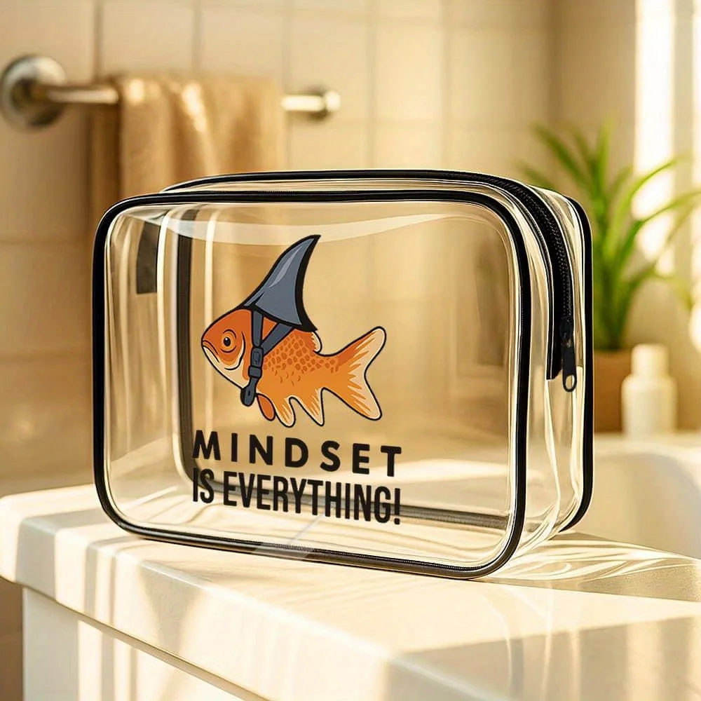 

Mindset Is Everything Shark - Cartoon Fish, Inspirational Gift for Students, Athletes, Personal Enthusiasts - Ideal Clear Toilet