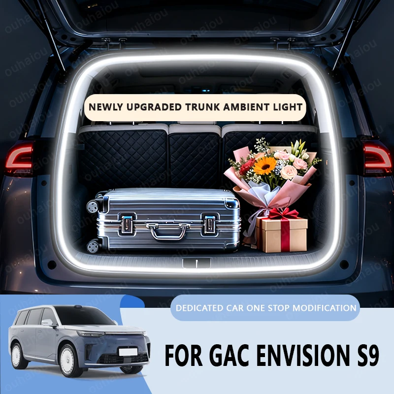 

FOR GAC Envision S9 trunk light modification light Atmosphere lights White warm white Rear Trunk LED Light Bar