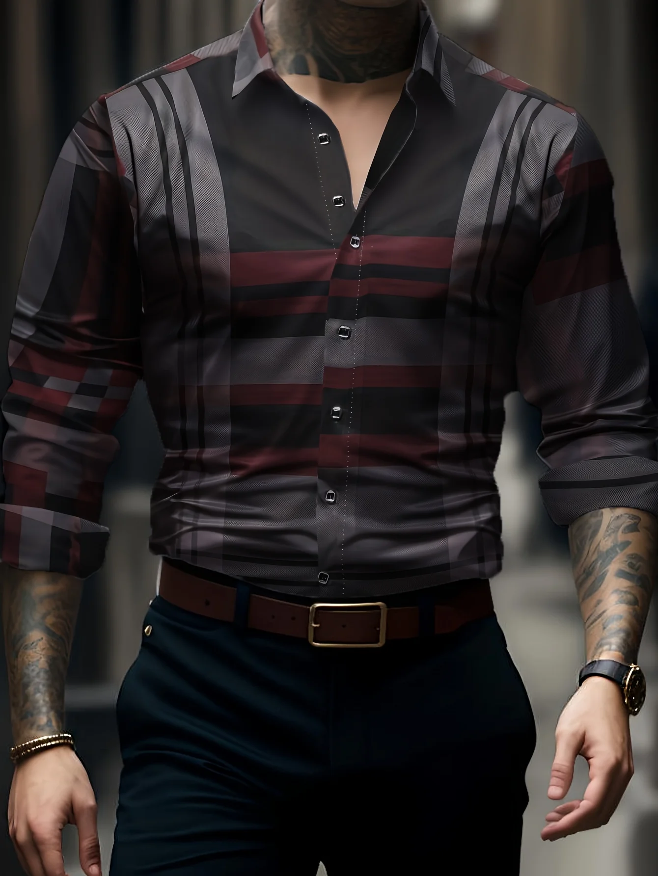 

Men's Stylish Long Sleeve Casual Lapel Shirts Casual Tops Breathable Full Sleeve Shirt For Men Daily Basic Business Shirt