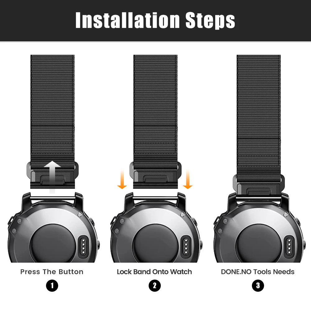 Runcool 22 26mm Wear-resistant nylon strap Garmin fenix7 7Pro 5x 6 6 xpro 7x 7 xpro Quick Release Strap Nylon Instinct strap