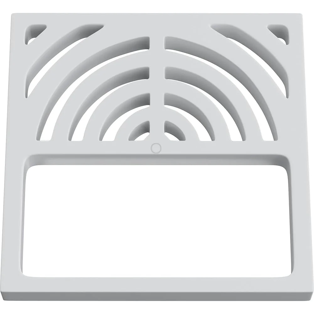 Grade de drenagem de piso de 9 polegadas, pias de PVC, fácil acesso, grelha de plástico leve, grande área aberta, sistema de drenagem de água