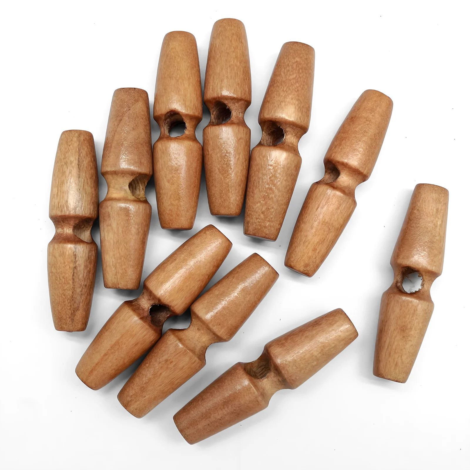 10 قطعة أزرار تبديل الخشب الطبيعي للمعاطف والسترات ، أزرار خياطة كلاسيكية بإبزيم بفتحة كبيرة ، إكسسوارات الملابس اليدوية