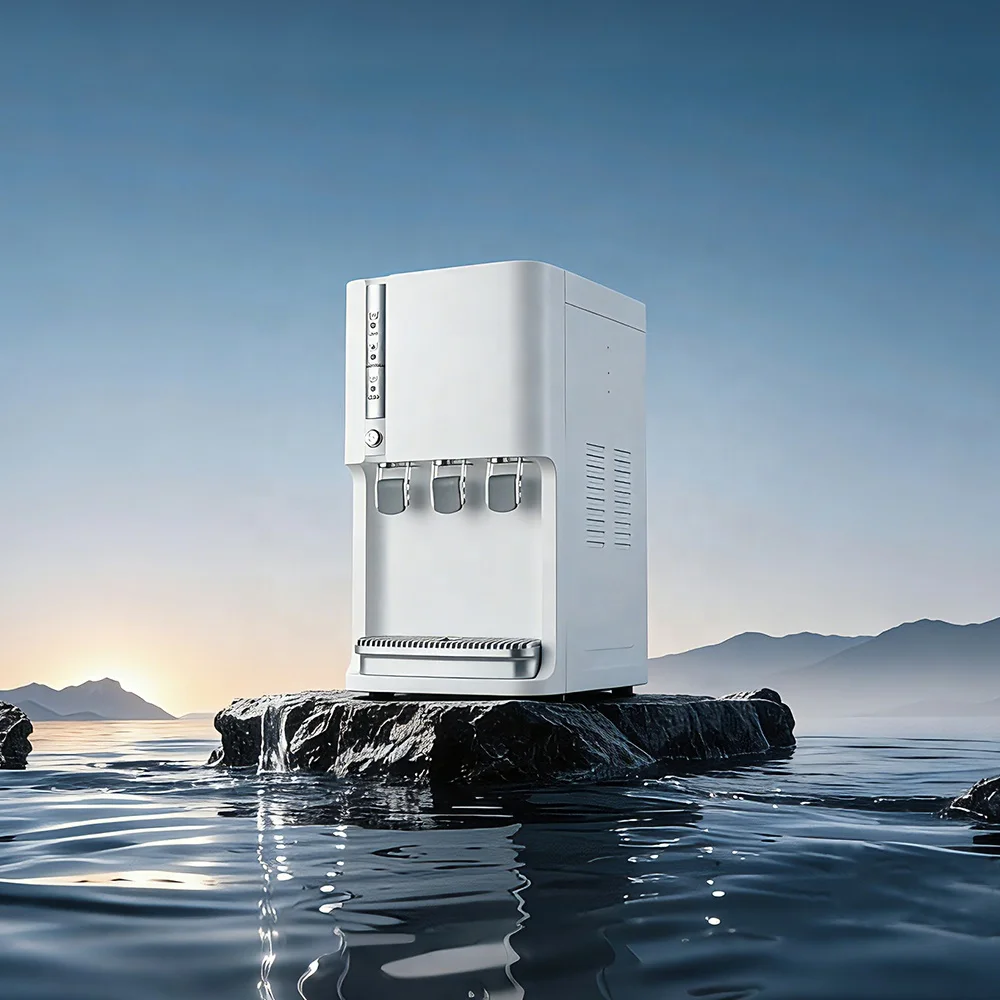 Electric Desktop RO Water Dispenser Water Purifier Cooler with Compressor for Household Use Durable Plastic Housing