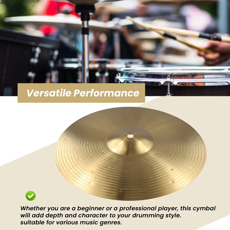 12 Inch Brass Cymbal Metal Crash Cymbal Drum Cymbals  Drum Percussion Musical Instrument For Players