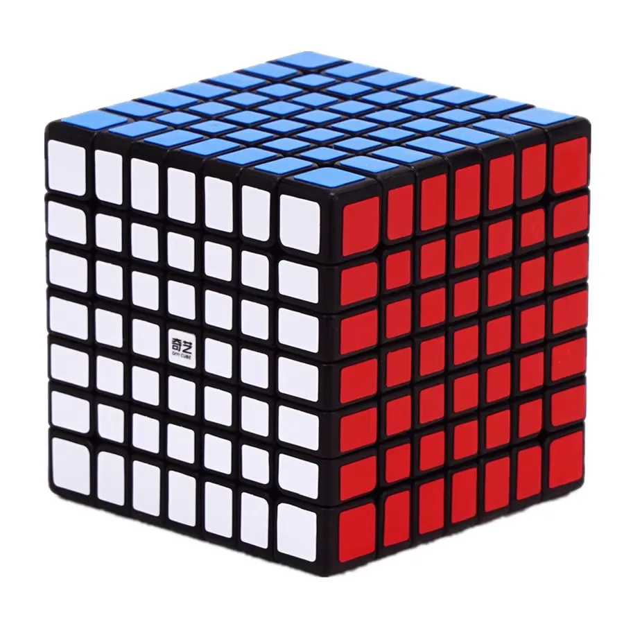 Qiyi-Autocollant magique Speedvineyin noir pour enfants, puzzle de vitesse, jouet, cube magique, version 2, 6x6x6, 7x7x7, 4x4, 5x5, 6x6, 7x7