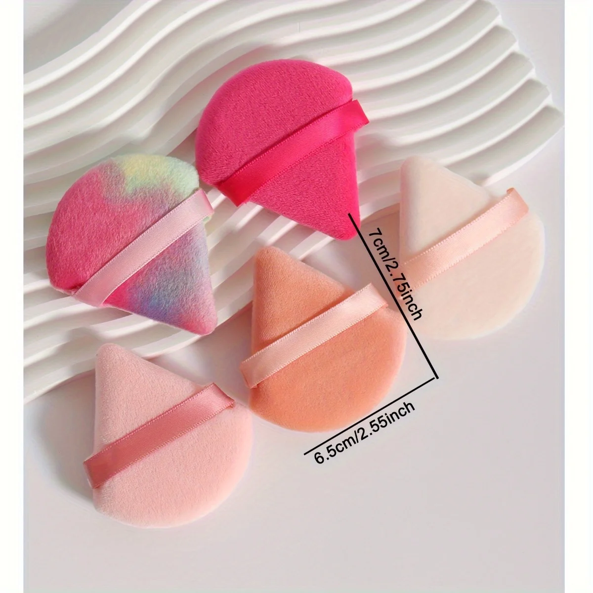 Set di soffio di polvere in velluto da 60 pezzi: frullatori triangolari per viso/corpo per cipria e fondotinta sciolti |   Spugne Ultra Contorno per Occhi/Cornelli