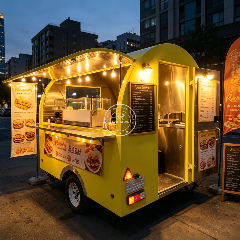 Mobile Food Truck Custom Catering Trailer Coffee Juice Ice Cream Cart Burger Pizza Kitchen Food Trailer Fully Equipped
