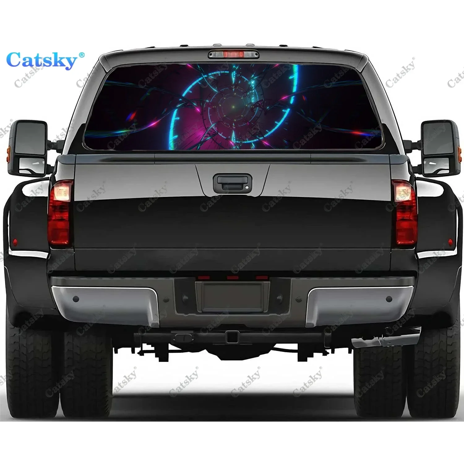 

Artistic DNA Structure Rear Window Decals for Truck,Pickup Window Decal,Rear Window Tint Graphic Perforated Vinyl Truck Sticker