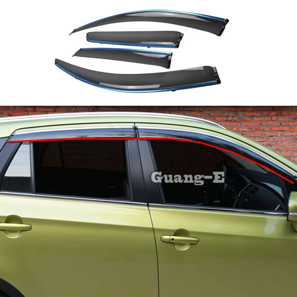 

Car Cover Stick Lamp Plastic Window Glass Wind Visor Rain/Sun Guard Vent For Suzuki S-Cross SCross SX4 2017 2018 2019 2020 2021