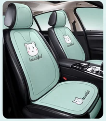Cute Polyester Car Seat Cover Set with Cartoon Pattern for Breathability Car accessories interior woman seat covers  Car cushion