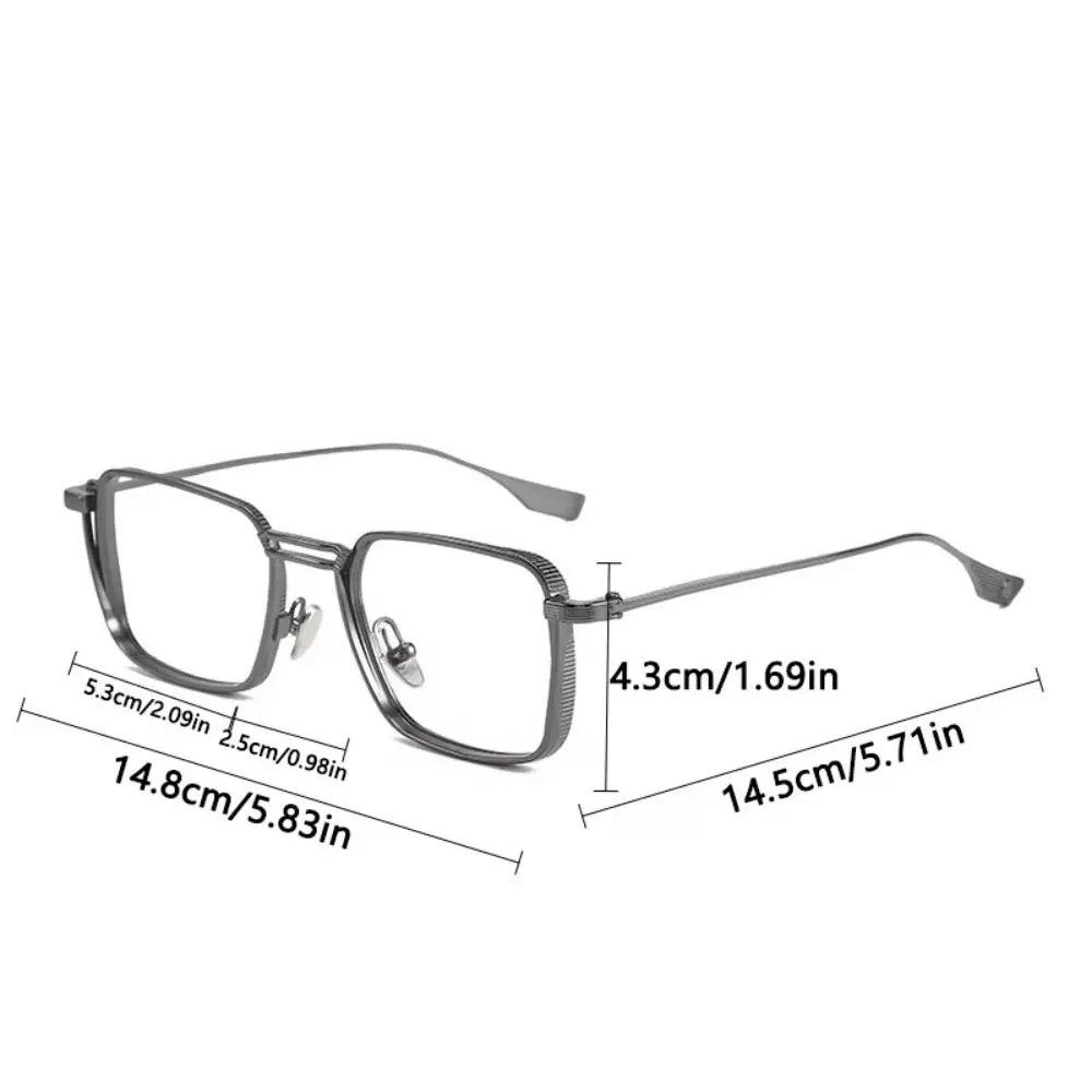 Ultralight Anti Blue Light Glasses Metal Frame Square Frame Men's Eyewear Comfortable To Wear Non-slip Optical Eyeglasses