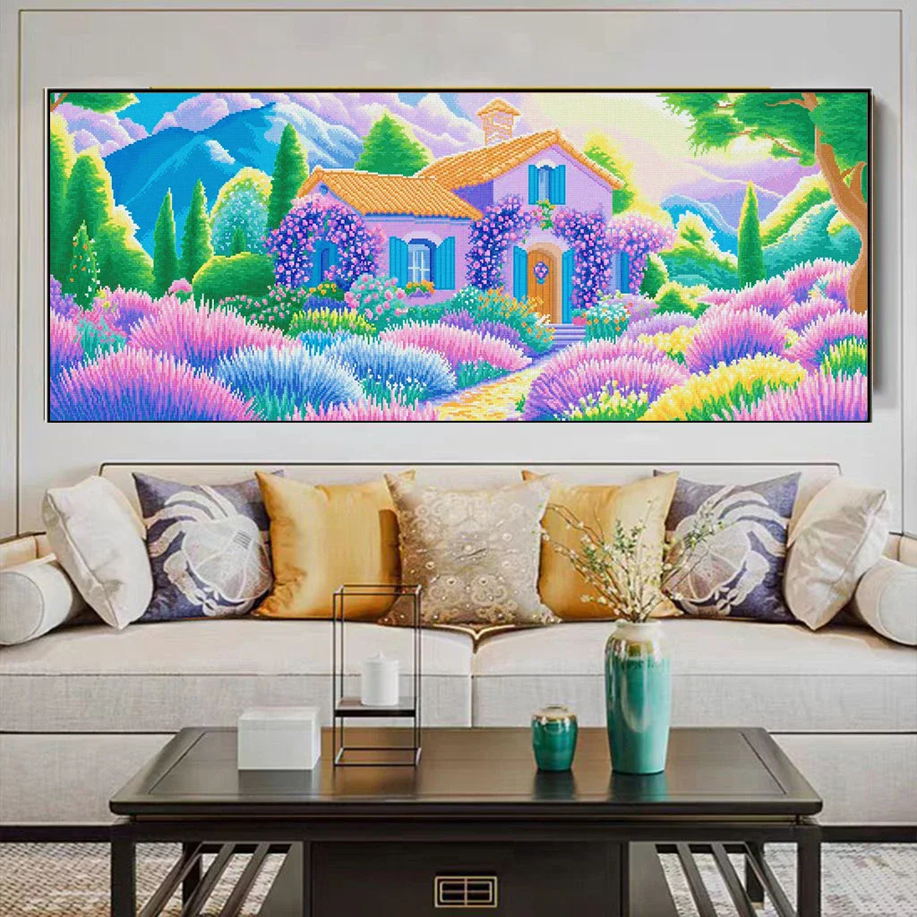 

Современный минималистичный набор для вышивания крестиком с большим пейзажем, настенное искусство для гостиной, DIY вышивка, ручная работа, простой стиль, декор для дома