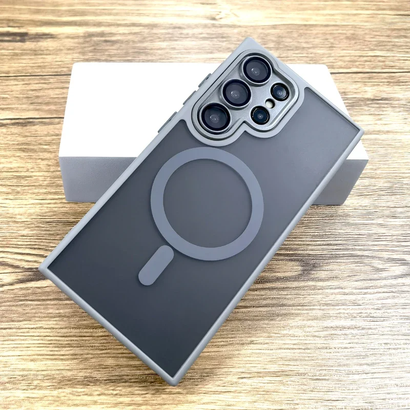 Funda magnética mate de lujo para Samsung Galaxy S26 S25 S24 23 S22 Ultra Plus S26Ultra S22Ultra, para carga inalámbrica Magsafe 3