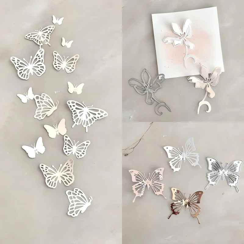 Piggy Craft Metall-Stanzformen, geschnittene Matrizenform, Schmetterling, Blume, Buchstabe, Sammelalbum, Papier, Basteln, Messerform, Klingenstanzer, Schablonen