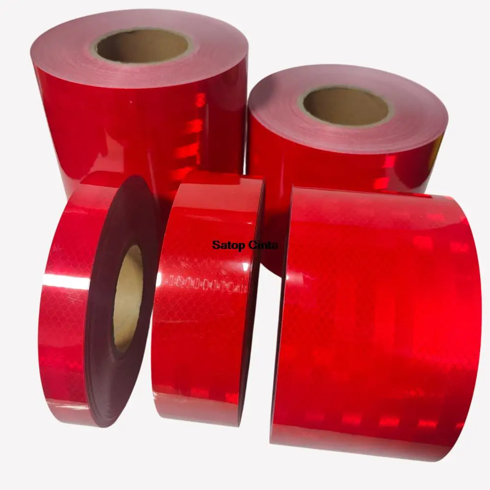2.5cm/5cm/10cm/15cm/20cm*5M Reflective Adhesive Tapes Red Waterproof Conspicuity Strong Reflectors Warning Stickers For Vehicles