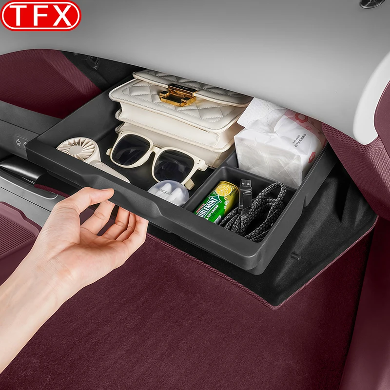 

For Xiaomi YU7 2025 2026 Car Passenger Side Glove Box Partition Storage Compartment Drawer Interior Organizer Auto Accessories