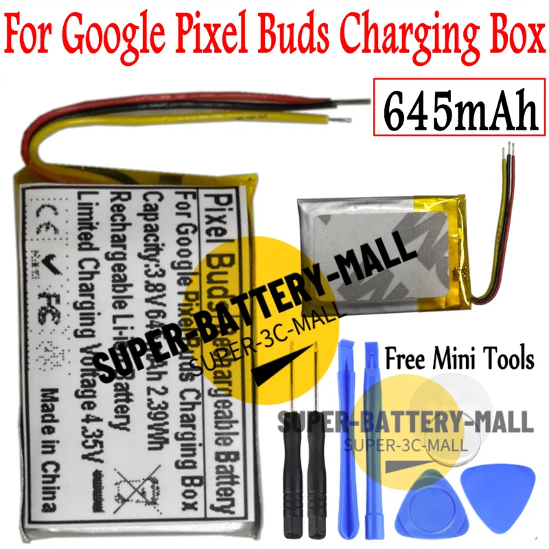 

Аккумулятор 645 мАч для зарядного устройства Google Pixel Buds, аккумулятор для наушников Google
