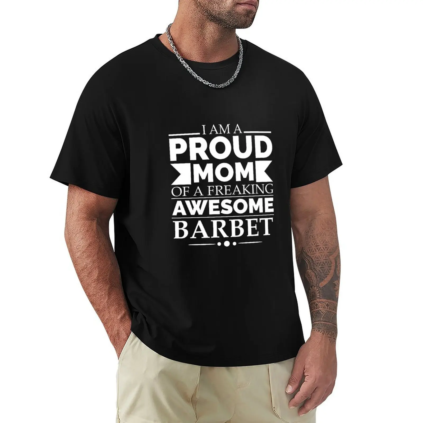 Camiseta de manga corta básica de talla grande para el Día de la Madre, con estampado de mamá orgullosa de perros barbet