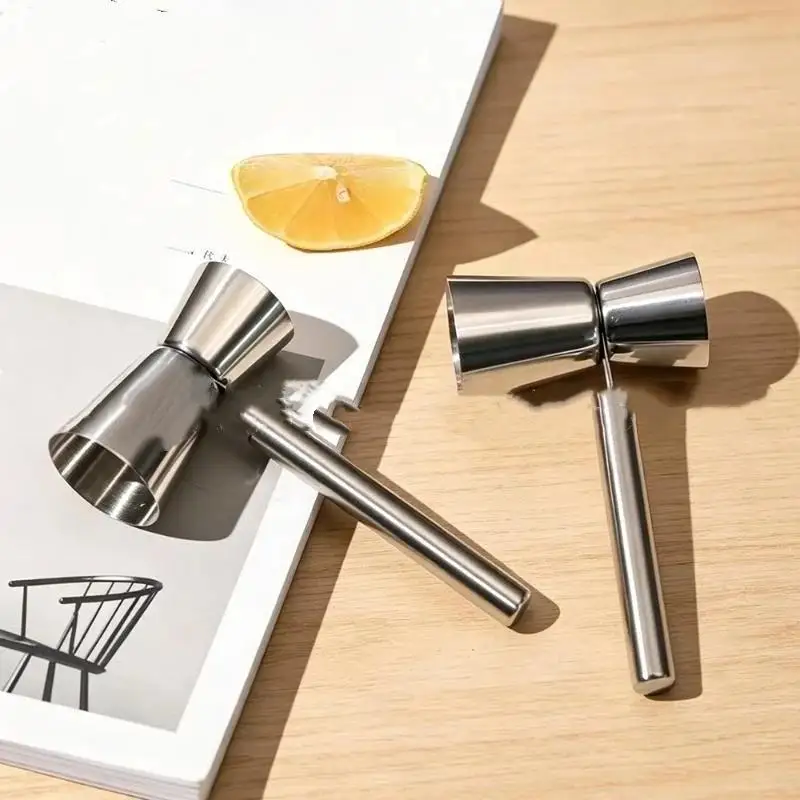 304 Stainless Steel Cocktail Jigger Comfortable Grip With Handle Japanese Measuring Cup Double Headed Anti-Spill