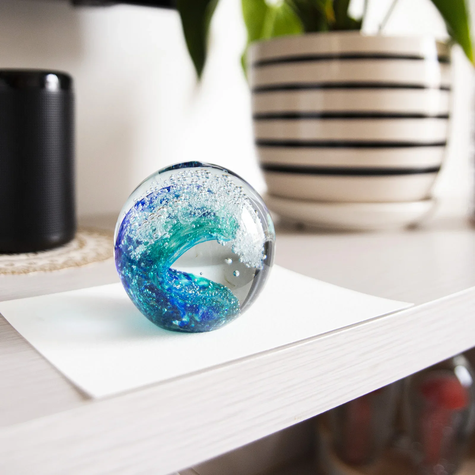 Crystal handicrafts ocean light luxury style wave balls large wave geometric patterns, glass ornaments bubble balls ornaments