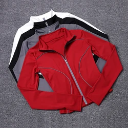 Yoga suit sports jacket UV protection fitness comfort breathability night running peach thread feeling reflective strip