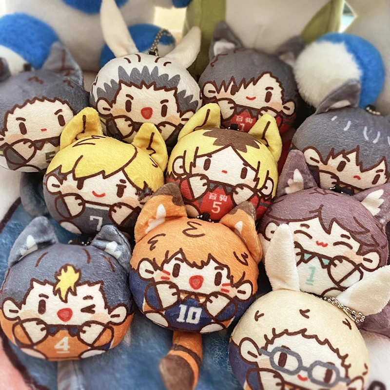 Anime Haikyuu!! Cosplay Keyring Kawaii Squeak Cotton Fluffy Dolls Mascot Display Stuffed Toys Pendant Dango Halloween Xmas Gift