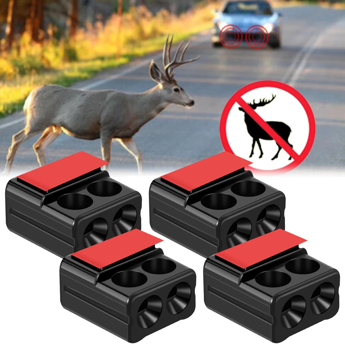 4 pçs anti colisão sirene cervos repelente de vida selvagem dispositivo de aviso para unidade de campo do veículo animal avisar assobios alerta equipamentos