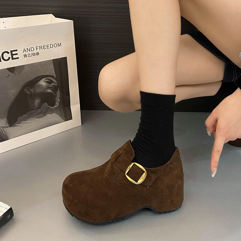

Thick-soled Round-toed Waterproof Platform, Fashionable, Versatile, Comfortable, Anti-slip and Breathable Women's Single Shoes