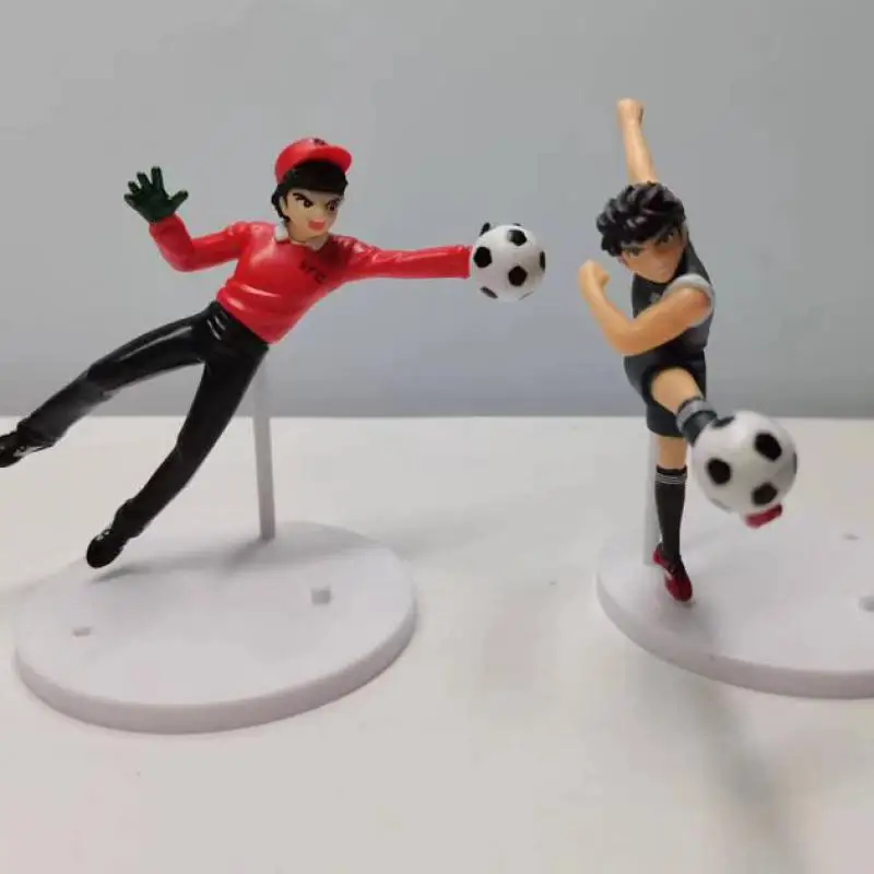 6 Pcs/Set Captain Tsubasa Figures Model 8-10cm Wakabayashi Genzo Ozora Tsubasa Car Desktop Ornaments Dolls Pvc Kids Toys Gifts