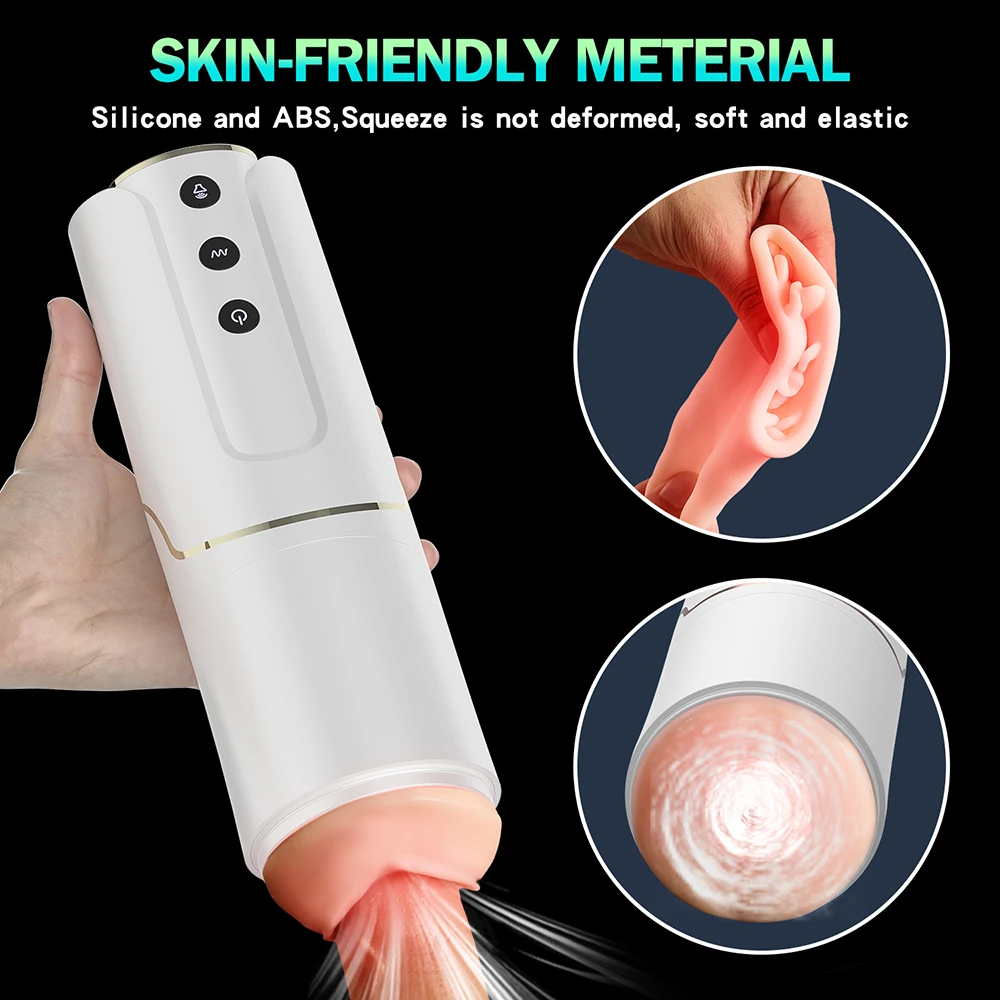 Automatic Telescopic Rotation Vagina Masturbator For Men Bowjob Sex Machine Hands-free Real Vaginas Pusssy Sex Toys For Male